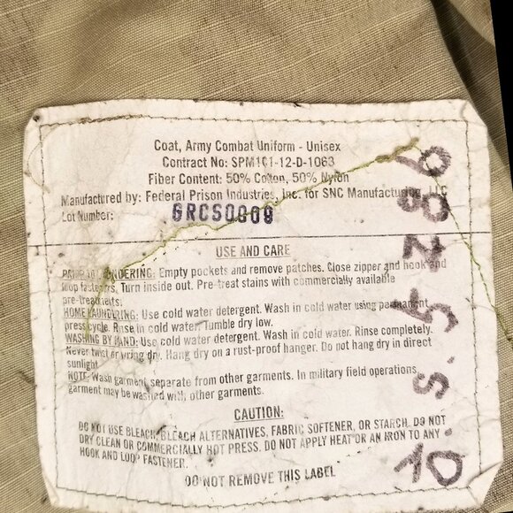 EUC! US Military OCP Combat Coat, 8415-01-623-5553, Large - Picture 10 of 12